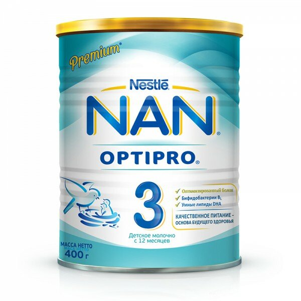 Детская адаптированная молочная смесь NAN 3 400 гр