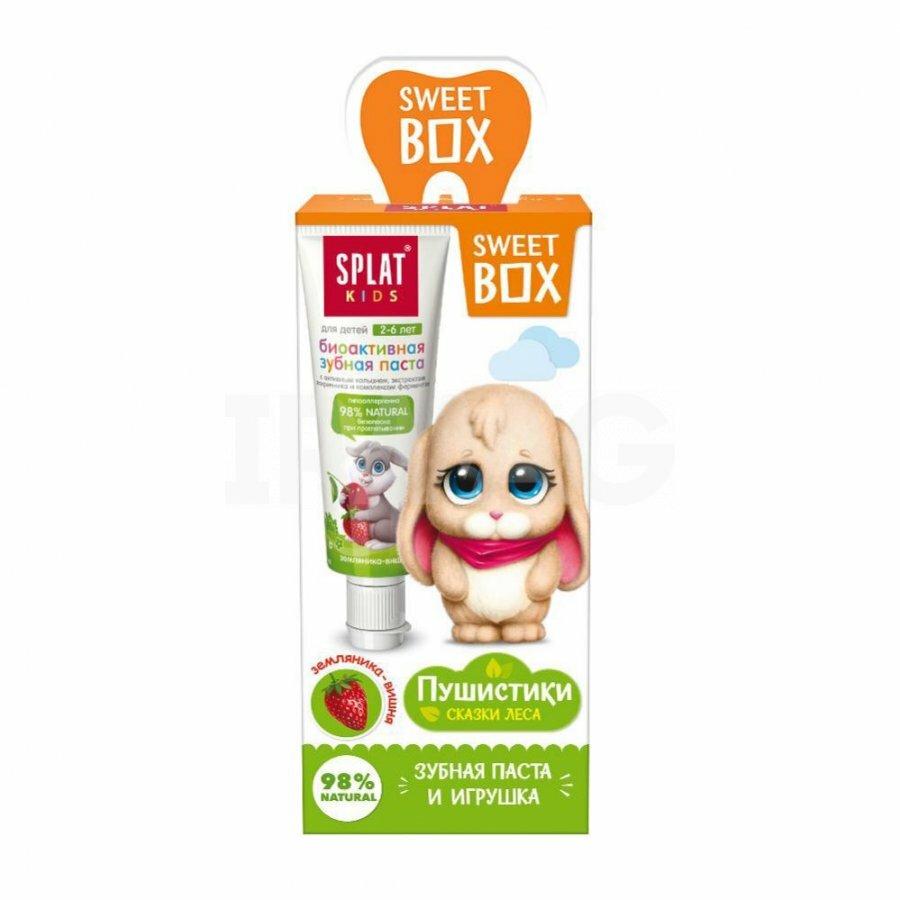 Набор детский Splat Sweet Box Kids Земляника-Вишня (зубная паста + игрушка)